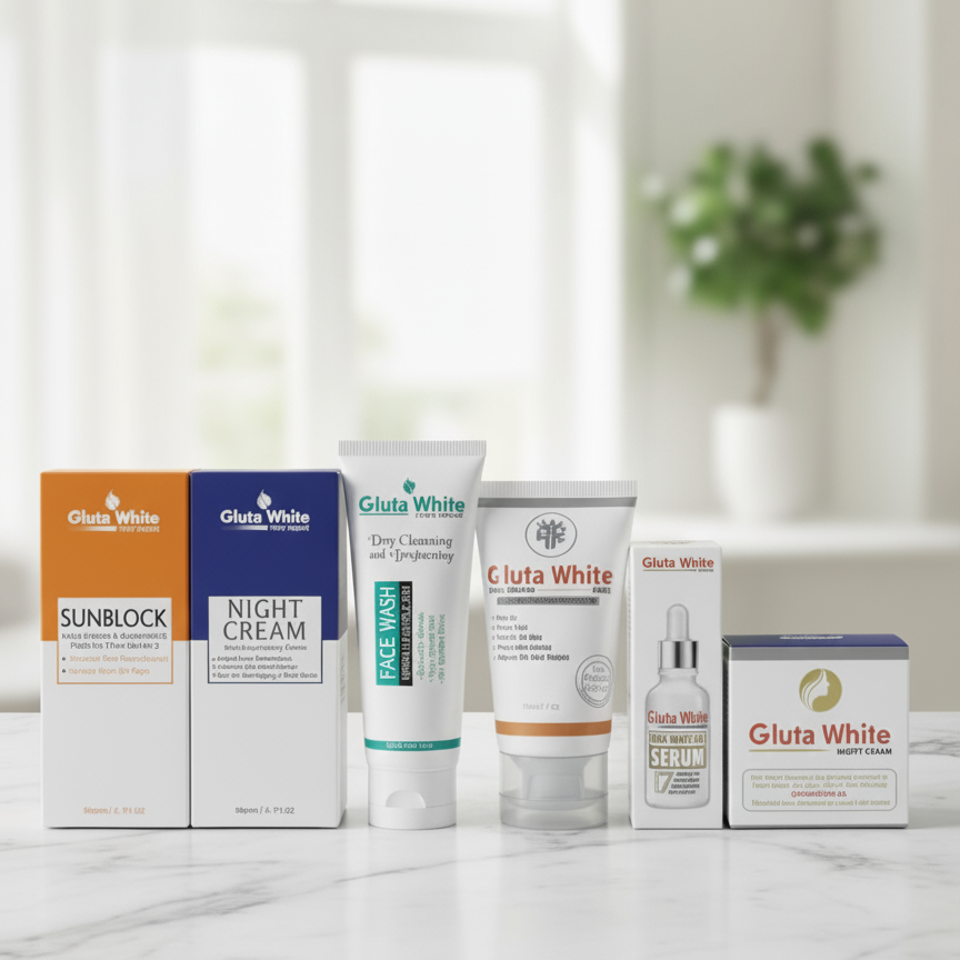 Gluta White 6-in-1 Complete Whitening Bundle - Full Skin Care Set