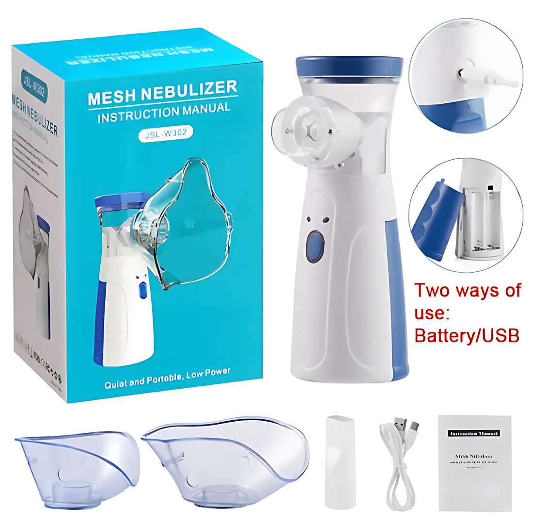 Portable Mesh Nebulizer (USB & Battery) – Mini Inhaler for All Ages