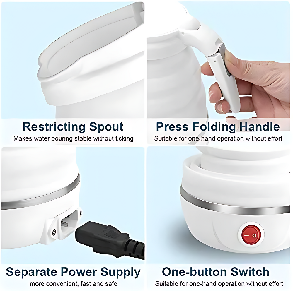 Portable Foldable Silicone Electric Travel Kettle