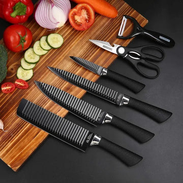 Kitchen Knif  6 PCS (black color )