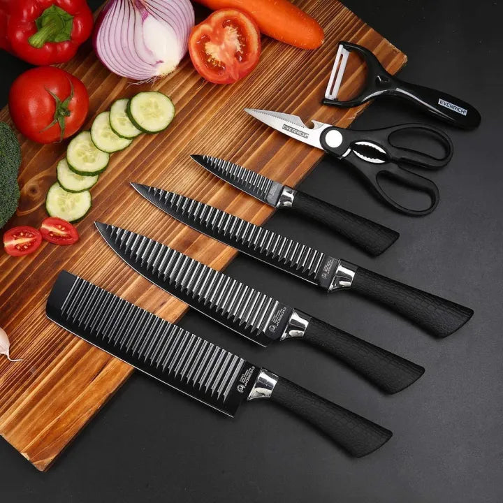 Kitchen Knif  6 PCS (black color )