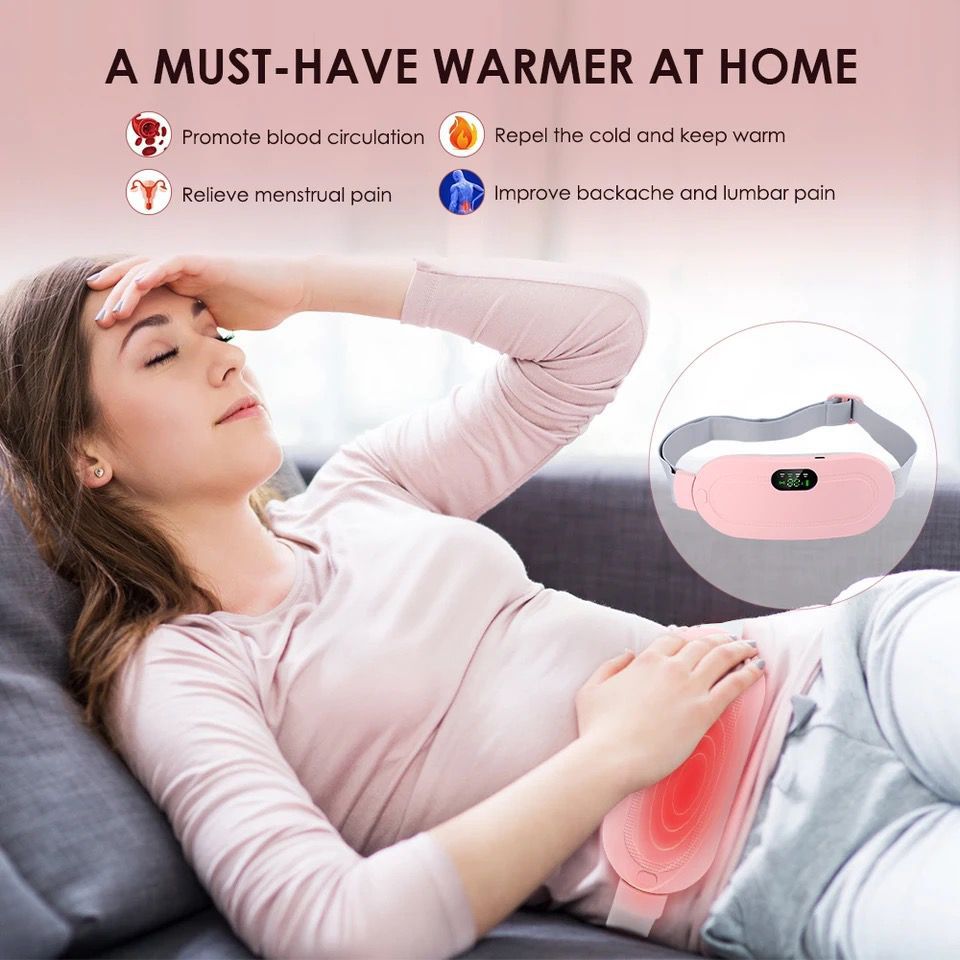 Cramp Relief Heating Belt – Portable Menstrual Pad with 4 Massage Modes (Free Delivery And Return)