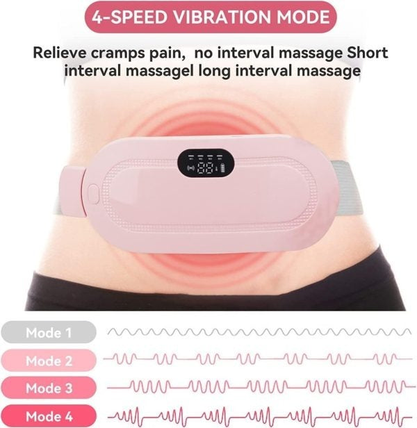 Cramp Relief Heating Belt – Portable Menstrual Pad with 4 Massage Modes (Free Delivery And Return)