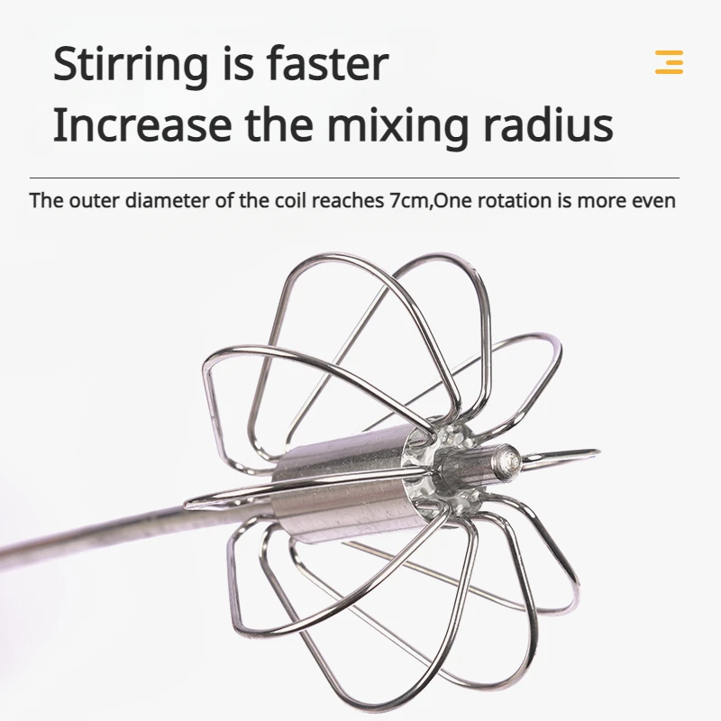 Semi-Automatic Stainless Steel Hand Whisk Push-Action Egg Beater