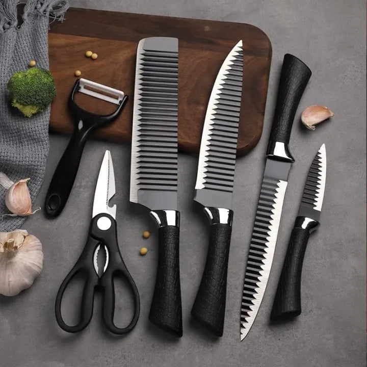 Kitchen Knif  6 PCS (black color )
