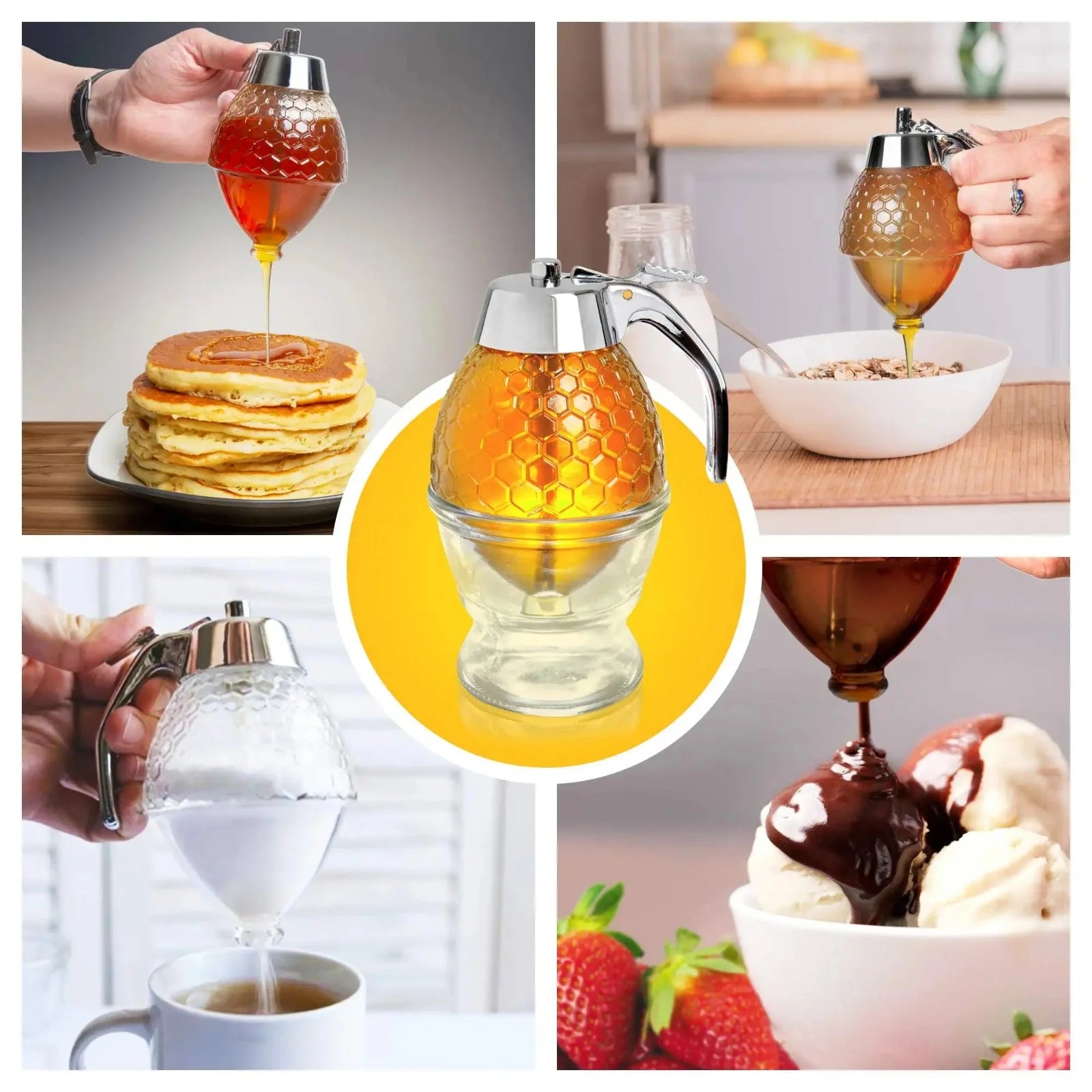 Honey Dispenser Acrylic Jar For Kitchen 200ML.