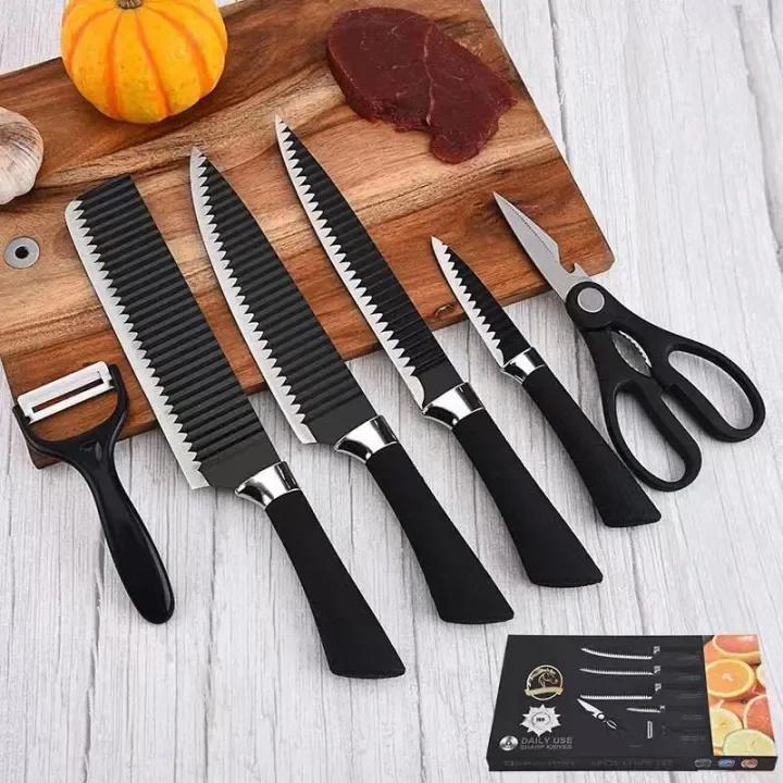 Kitchen Knif  6 PCS (black color )
