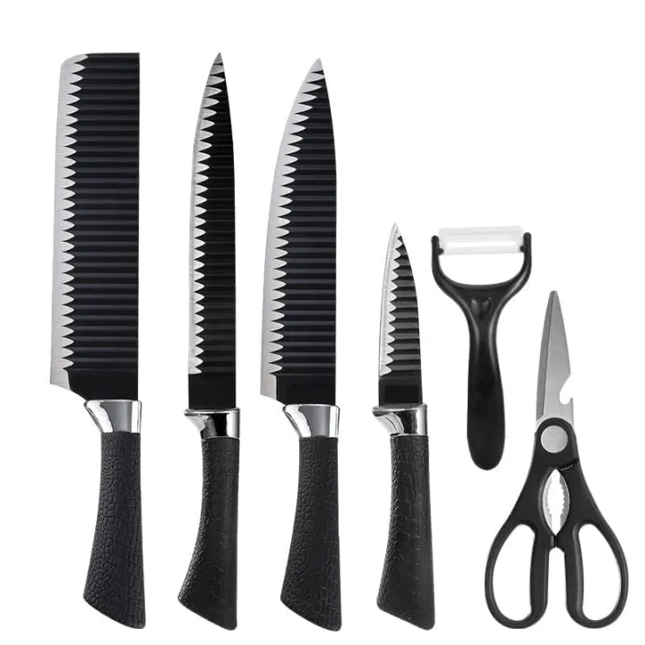 Kitchen Knif  6 PCS (black color )