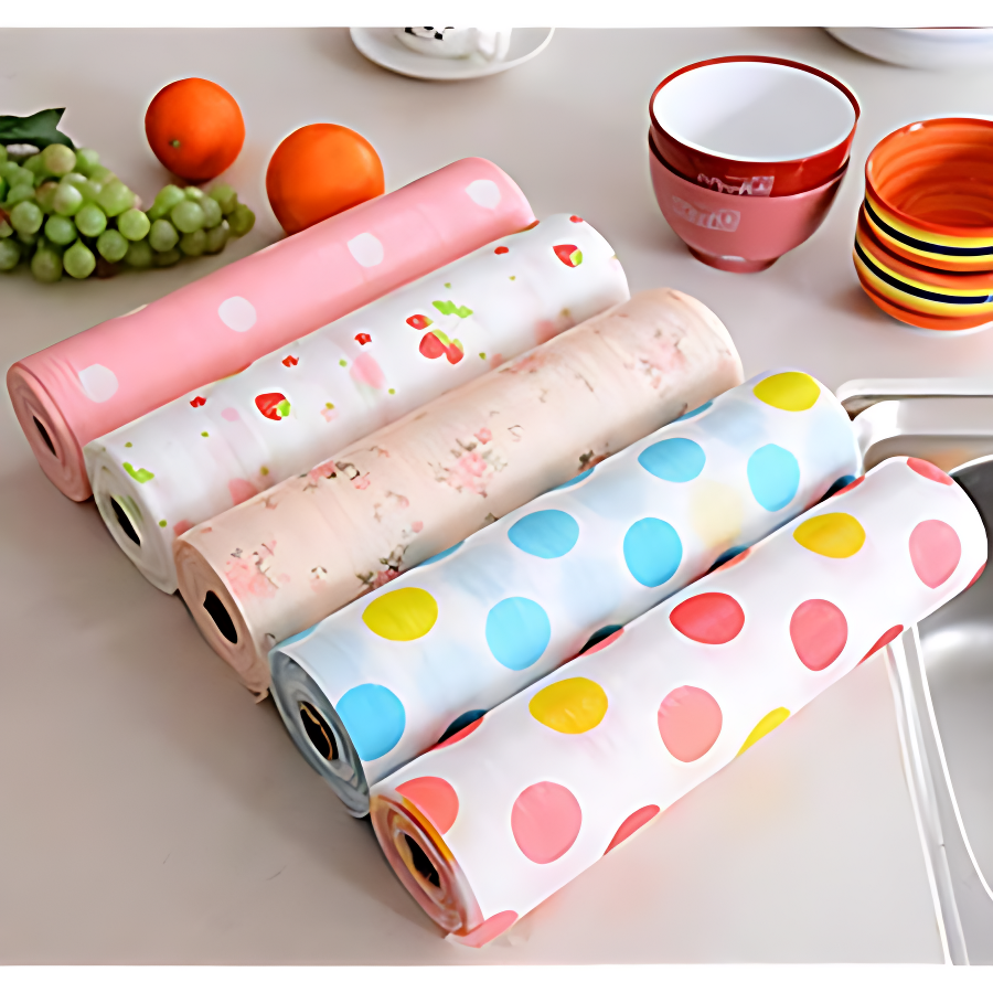 Kitchen Polka Foamic Sheet – 45x300 Waterproof, Oil Resistant, Decorative Wall And Counter Covering Sheet (Random Design)