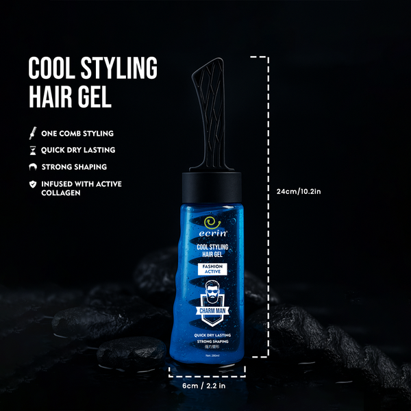 Original ECRIN COOL STYLING HAIR GEL WITH ACTIVE COLLAGEN 280ml (Free Delivery And Return)