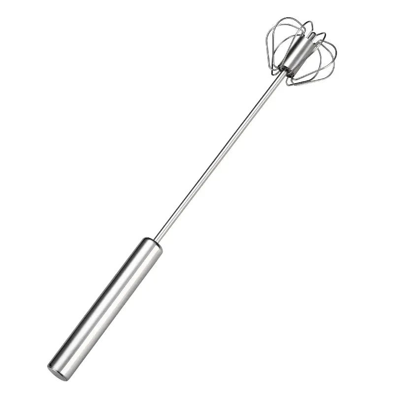 Semi-Automatic Stainless Steel Hand Whisk Push-Action Egg Beater