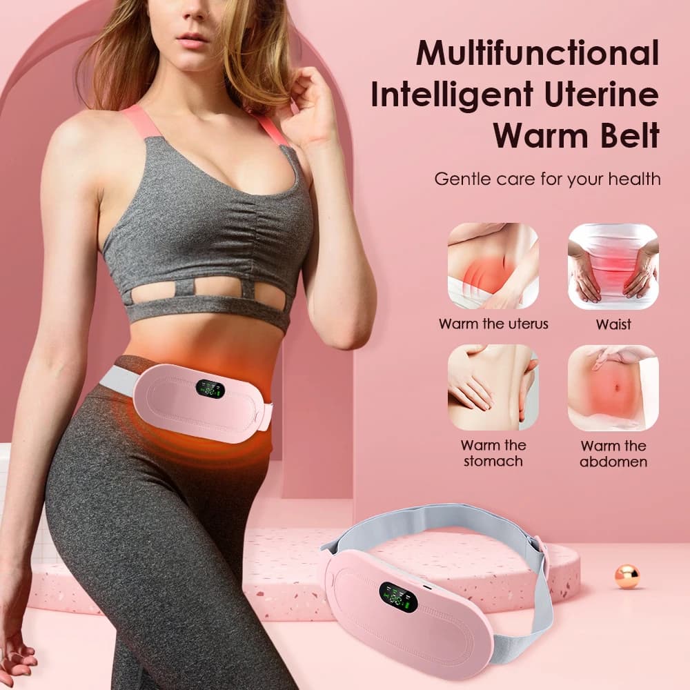 Cramp Relief Heating Belt – Portable Menstrual Pad with 4 Massage Modes (Free Delivery And Return)